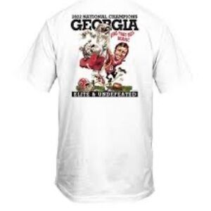 Hanes Georgia National Champions Graphic Tee - White with Red Accents